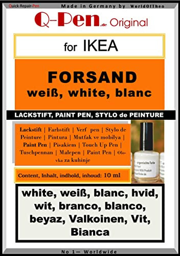 Q-Pen Ausbesserungsfarbe passend für Ikea FORSAND weiß - white - blanc