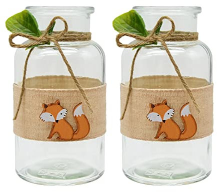 Vasen Fuchs Orange Glas Tischdeko Kindergeburtstag Herbst Deko 2 Stück