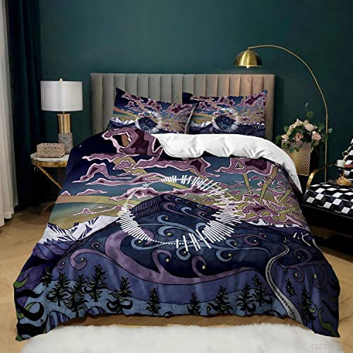 Housse de Couette 240 x 260 Fushia Bleu Nuage Parure de Lit 240 x 260 Adulte Microfibre Couette 240x260 Ultra-Doux Housse de Couette 240x260 avec Fermeture Eclaire+Inclure 2 Taies(50x75cm)