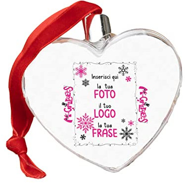Weihnachtskugel personalisiert und nicht mit Foto oder wie Sie möchten, öffnen (Herzform)