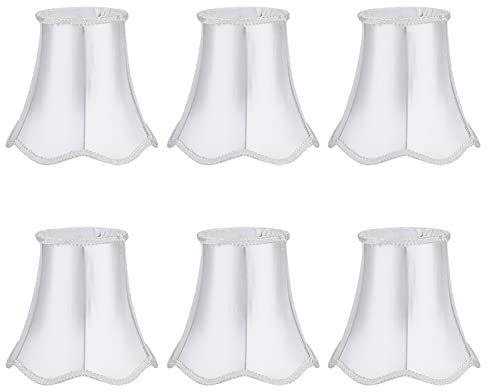 Lampenschirm Klein, Lampenschirme, 6er-Set, Moderne kleine Weiß Kandelaber-Schirme, die an den Lampenschirmen der Glühlampe befestigt Werden, weiß, für Hängelampe Tischlampe Stehlampe Ersatz