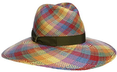 Borsalino Chapeau Panama Quito Colour Femme/Homme - Made in Italy en Paille de Capeline avec Ruban Gros Grain Printemps-été - Taille Unique Multicolore
