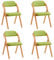 SoBuy Klappstuhl Holz gepolstert 4er Set - Ergonomischer Küchenstuhl & Esszimmerstuhl, Faltbar & Platzsparend, Fertig Montiert, Für Küche, Balkon, Büro, Grün 47,5 x 77 x 59 cm FST92-GRx4