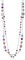 FULU AUTUMN Damen Statement Kette Lange Perlenkette Silber Chain Zwei Strang Modeschmuck Halskette Geburtstagsgeschenk(Purple)