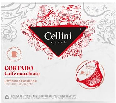 Caffè Cellini Macchiato Cortado Nescafè Dolce Gusto* Compatible cápsulas - 90pcs | Para un perfecto café Macchiato Cortado