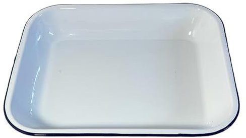 Thorness Emaille-Backblech, Klassisch, Blau-Weiß, 34 cm x 28 cm, Multifunktional, Emailliert, Ofenfest, Spülmaschinenfest