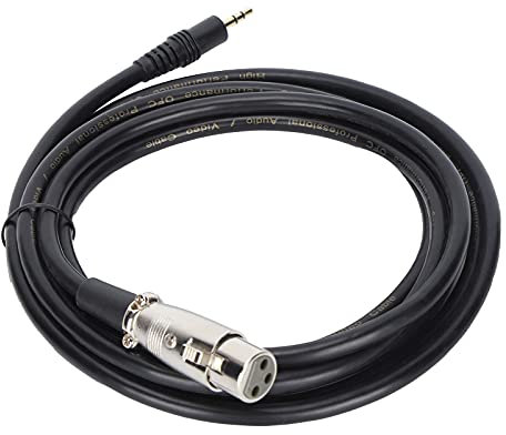 Cable de Micrófono XLR a 3,5 Mm (1/8 Pulgada), Cable de Micrófono Auxiliar XLR Hembra a Mini Jack, para Videocámaras, para Teléfono Móvil, Micrófono, Computadora, etc.