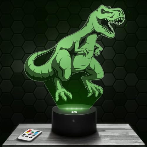 Nachtlicht für Kinder T-Rex Tyrannosaurus Dinosaurierdeko kinderzimmer. Geschenk Weihnachten Junge 4, 5, 6, 7, 8, 9, 10 Jahre. Nachttischlampe T-Rex Tyrannosaurus Dinosaurier Dinosaurier TOP