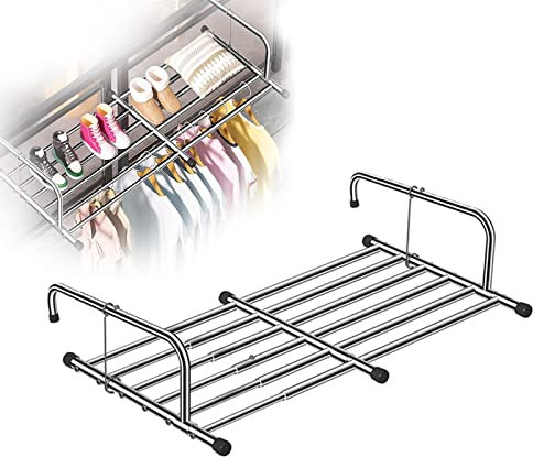 Tendedero Pared Extensible Inoxidable, Tendedero Balcón Barandilla, Tendedero Plegable Para Interiores O Exteriores,Para Ventanas De Seguridad, Barandillas, Ventanas, Radiadores, Plata Tendedero para