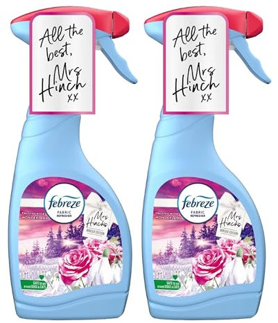 Fabric Air Freshener Spray Bulk Buy - Pack of 2 x 500ml Frosted Rose Wonderland Water-Based Formula Fabric Spray, Carpet Freshener Odour Eliminator with Topline Card. Room Fresheners for Home