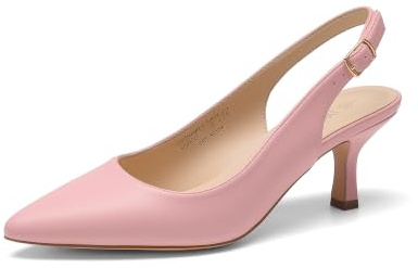 DREAM PAIRS Women's Kitten Slingback Heels Pumps | Closed Pointed Toe Low Heels Sexy Casual Dress Shoes for Party Wedding Office Woek and Shopping