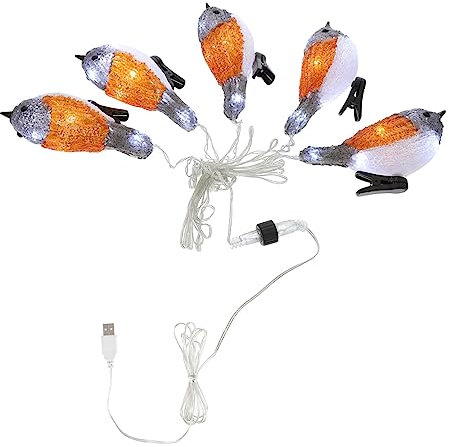 Gadpiparty Schnur Vogel Lichterketten LED- Solar-Vogellichterkette Lampe led lichterkette Birdie Batteriefach der Vogel Sternenlichter Laternenpfahl schmücken Acryl Weiß