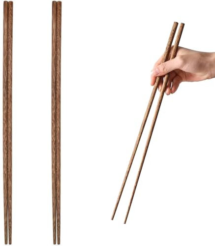 Chopstick Cooking Long, 2 Pairs 38cm/14.9 inc Long Wooden Chinese Chopsticks Hot Pot Chopsticks Kitchen Frying Chopstick Cooking Chopstick