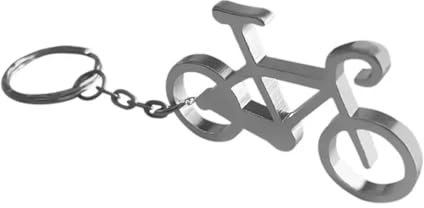 Sportigo ® Fahrrad Schlüsselanhänger mit Flaschenöffner in der Farbe Silber/Flaschen Öffner Anhänger/Radfahrer Rennrad MTB Geschenk Vater Geschenkidee