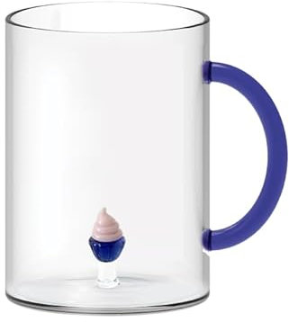 WD Lifestyle - Tazza in Vetro Borosilicato 420 ml con Decorazione (Cupcake)