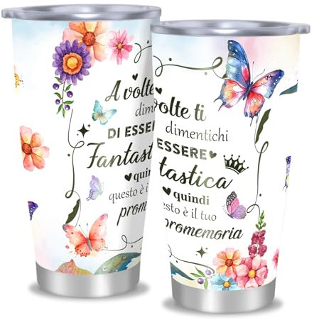 ZenMood Regalo Donna Compleanno, Tazza Termica per Natale, Idee Regalo Ispirazione per Migliore Amica Figlia Sorella Moglie Mamma Nonna Colleghe (600ml)