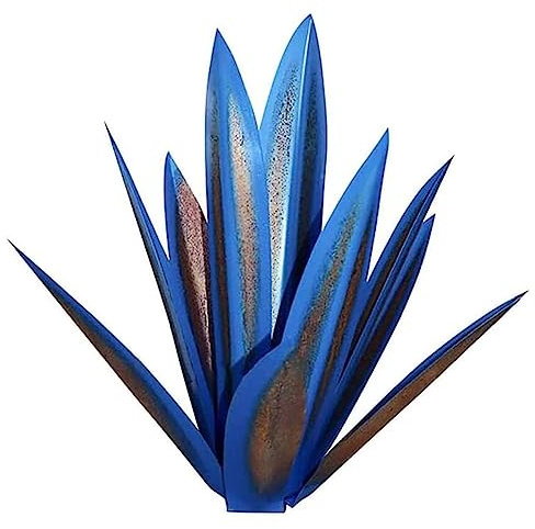 Oikabio Scultura rustica in metallo agave pianta decorazione casa giardino ornamenti esterni 35 cm