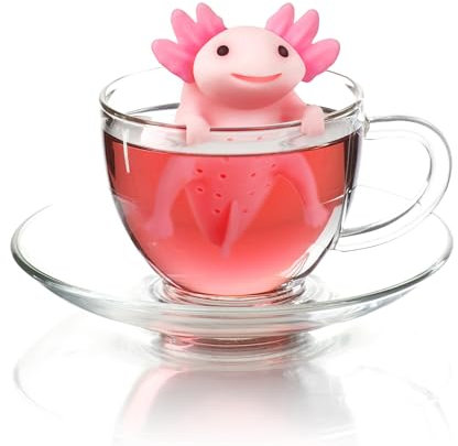 Genuine Fred RELAXOLOTL Tee-Ei, süßes Axolotl-Design, für losen Tee, flexibel, leicht zu reinigendes Silikon, lustiges Geschenk für Teeliebhaber, cleveres Küchenhelfer