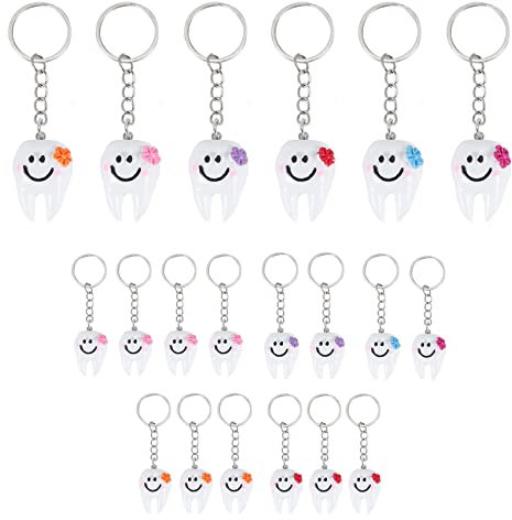 Tsudoku 20 Stuecke Schluesselbund Schluesselanhaenger Haenge Zahn Form suesses Dental Geschenk