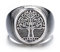 GTHIC Chevalière Viking Arbre de Vie en Acier Inoxydable pour Hommes et Femmes Argent Doré Vintage Arbre du Monde Yggdrasil Amulette Bague Taille US 10