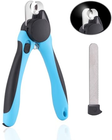WIGERLON Dog Nail Clippers with Light,Pet Nail Clippers for Large Dog or cat,Dog Nail Trimmers with Quick Sensor Light, Blue