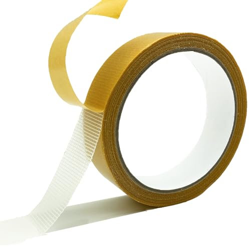 KAIHENG Fabric Tape Multipurpose Double Sided Tape, 0.9IN*9Y Heavy Duty Clear Stick Tape, Double Sided Mounting Tape, 2 Sided adhesive Tape for Clothes,Carpet, Poster, DIY Crafts