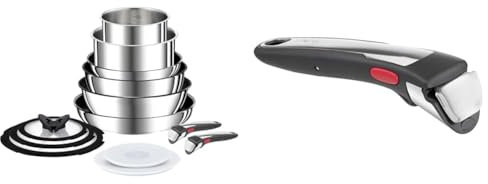 Tefal Ingenio Preference ON 13 piece Non-Stick Induction Pan Set, 24&28cm Frying Pans, 16&20cm Sauce & Ingenio Premium Handle, Stainless Steel, Stackable, Removable, 100 Percent Safe, 10 Year Guara