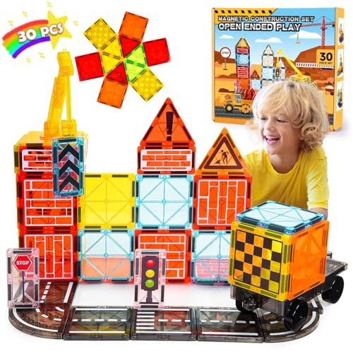 iKidiki Magnetische Bausteine, Spielzeug ab 3 4 5 6 7 Jahre Junge Mädchen Geschenk Magnetbausteine Ostergeschenke Kinder 3-10 Jahre Kinderspielzeug Magnetic Building Blocks Magnet Bausteine für Kinder