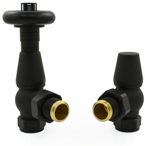 Hot Flow | Jordan Thermostatic Radiator Valve – Angled (Textured Black)