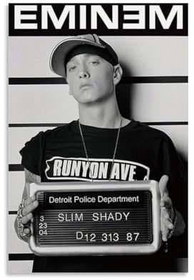 Qunchaos Eminem Poster, Kriminalaufzeichnung, Musikposter für Zimmer, ästhetische Leinwand, Wandkunst, Schlafzimmerdekoration, 30 x 45 cm