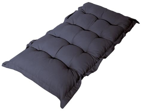 Déco Arts Matelas de Sol - Grand Coussin de Sol Capitonné Ultra Confort - Futon Coton pour Mur, Banc, Chaise Longue etc. - Utilisation Intérieur & Extérieur - 120x60cm, Épaisseur 10cm - Gris Carbone