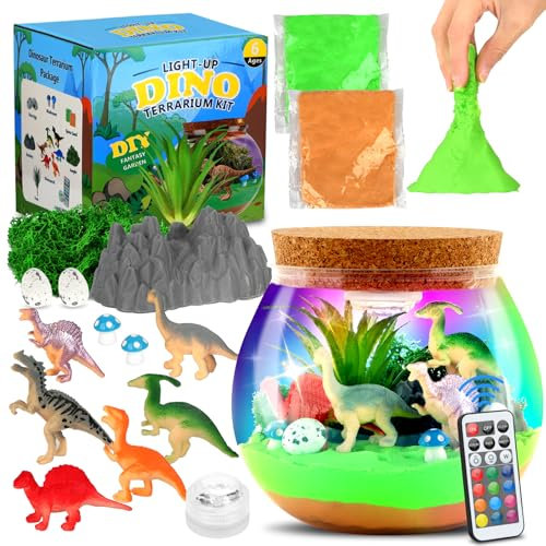 Withosent Laternen Bastelset Dino, DIY Bastelset Kinder, Dinosaurier Nachtlicht Kinder Selber Basteln mit Fernbedienung, Dinosaurier Spielzeug ab 3, 4, 5, 6, 7 8 Jahre Jungen Mädchen