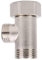 Flush Valve Pure Copper Nickels Plated T Adapter 7/8 T Connector 3 Way Tee Valve Diverter Valve with Lock Nut for Toilet Shower