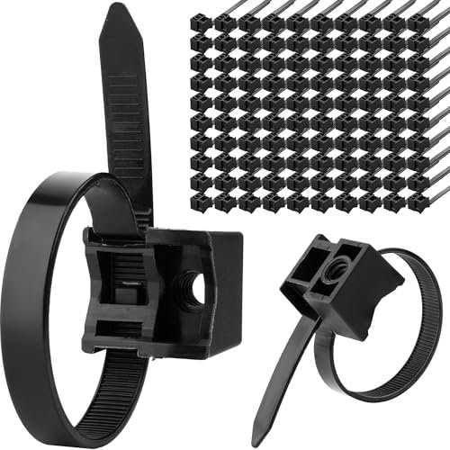Boltza® Saddle Mount Cable Ties - Black, 7.5mm x 180mm | Durable and Versatile Cable Management Solution (10)