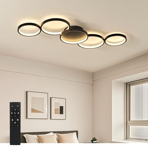 CURBEL LED Deckenleuchte Dimmbar mit Fernbedienung - Modernes Design Deckenlampe, 50W 6000LM, 3000K-6500K Farbtemperatur, ideal für Wohnzimmer & Schlafzimmer