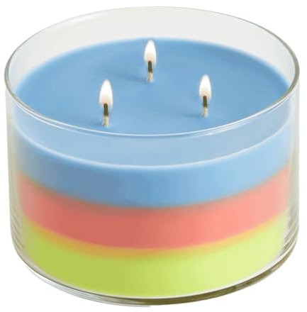 PartyLite New Rituals Duftkerze im Glas, 3 Dochte, Grapefruit & Rosmarin, Holunderblüte & Minze, Meersalz & Salbei – 45-50 Stunden Brenndauer