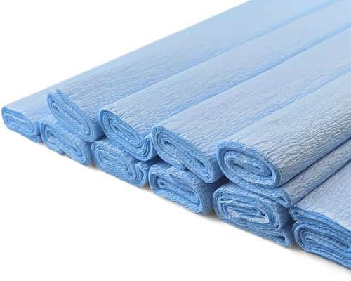 Netuno 10 Rollen Krepp-Papier Taubengrau Pastell 200 x 50 cm Bastelpapier Krepppapier zum Basteln Bastelkrepp deko krepp Rollen Pastell crepe paper dove gray