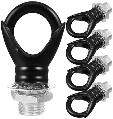 SEWOART 5stücke Teiliges Geschlossener Hakenringe Aus Metall Starke Tragkraft Langlebig Und Vielseitig Für Pendelleuchten Vogelkäfige Blumenampeln Und Gartenlaternen Schwarze Haken Für Dri