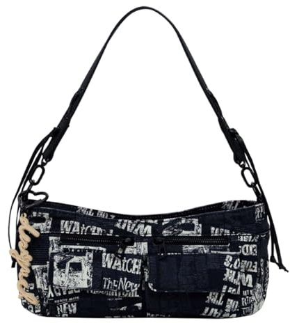 Desigual Schultertasche Umhängetasche Donosti Newspaper Hand Bag Black schwarz