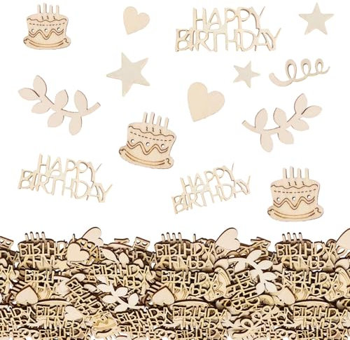 100 Stücke Happy Birthday Konfetti Streudeko Holz Happy Birthday Deko Tischdeko Geburtstag Geburtstagstorte Dekorationen Passend Für Jungen Mädchen Kindergeburtstag Party Dekorationen