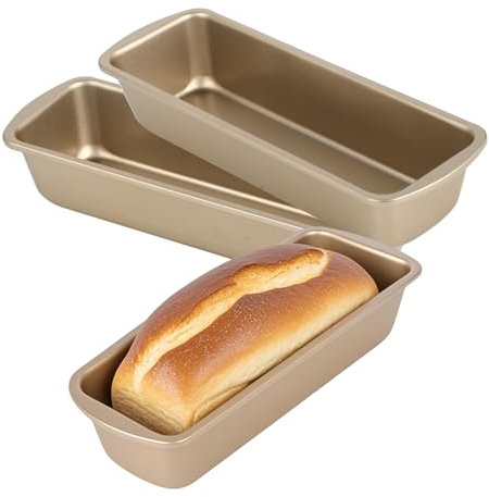 Hisdricus 3er Pack Rechteckig Brotbackform,Antihaft Backform Brot, Edelstahl Kohlenstoffstahl Brotbackform, leicht zu reinigen langlebig - geeignet für Kastenform Kuchen