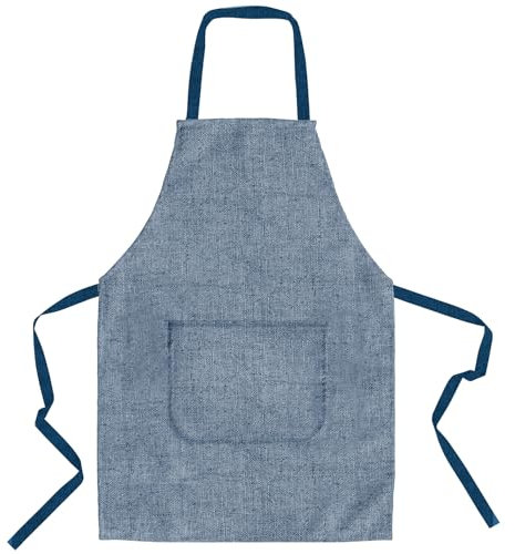 lepni.me Premium Kochschürzen | Kochen Backen Grillen für Haus und Restaurant | Schürzen mit Doppeltasche für Damen und Herren | Küchenschürze (Einstellbar Organic Blue Leer)