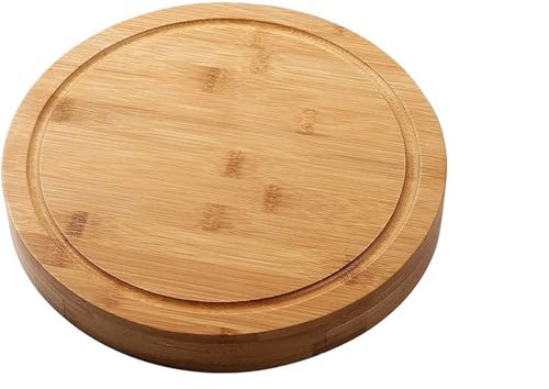 Tabla De Quesos Tabla de charcutería de madera, juego de tabla de queso giratoria redonda, bandeja for queso y carne fresca, tabla for cortar al aire libre Para Quesos