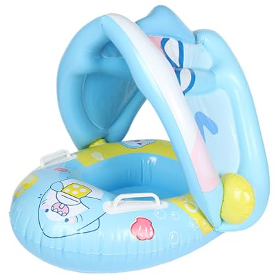 Piscine pour bébé avec Toit Pare-Soleil, bouée avec Toit Pare-Soleil pour bébés et Tout-Petits – Protection Solaire pour avec siège pour 6 à 36 Mois et Filles été