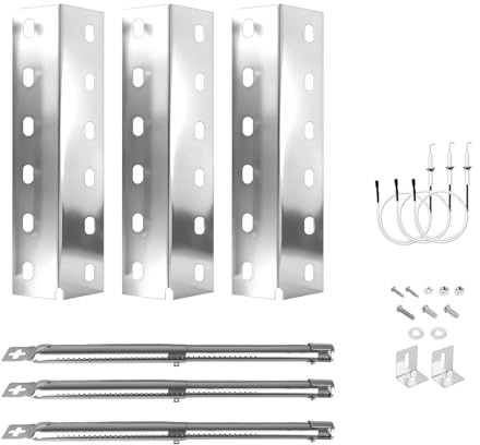 GriHero Grill Ersatzteile mit 3 Stück Brennerabdeckung Gasgrill, 3 Stück Universal-Brenner 31 Bis 45 cm, Zünder 3 Stück für Enders Chicago 3, Enders Boston Pro 3k/6 Kr Turbo, Enders Boston Pro 3k