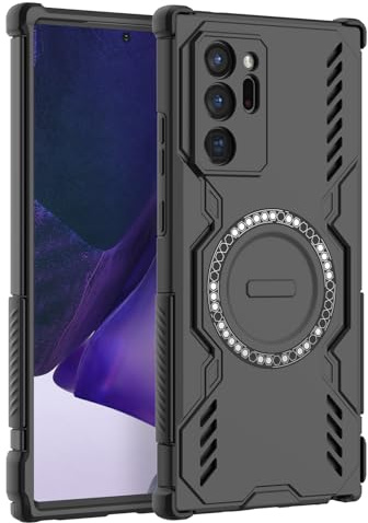 LVVFEI für Samsung Galaxy Note 20 Ultra Hülle Magnetisch Handyhülle Schutzhülle mit Stoßdämpfendem Luftpolster, Kratzfeste Hülle mit Belüftungsöffnung-Design für Galaxy Note 20 Ultra - Schwarz
