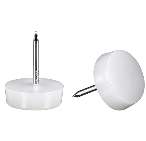 50Pcs 19mm Furniture Feet Nails, Plastic Furniture Feet, Nylon Furniture Glides, Nail On Chair Leg Floor Protector Pad, Anti-Scratch Sliders For Chairs Sofa Table, White