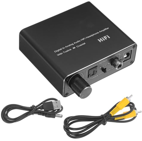 BESPORTBLE Digital Analog Audio Wandler aus Eisen mit Optischem Eingang Tragbarer Optisch Analoger Adapter für Tv und Lautsprecher Kompakte Größe Zufälliger Stil