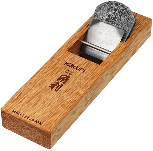 KAKURI Japanese Hand Plane 48mm for Woodworking - KANNA Professional Hand Plane for Smoothing Wood - Blue Steel #2 (Aogami) Blade, Red Oak Body (Oil Finish) - Made in Japan