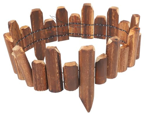 Housoutil Gartenzaun aus Imprägniertem Holz Lang Robuste Beeteinfassung für Beet Rasen und Blumenbeet Wetterfester Zaun zur Gartendekoration und Einfassung von Beeten